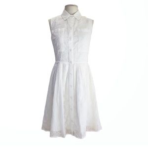 White Anthropologie NWT 11.1.TYLHO Embroidered Shirt Dress Sz M